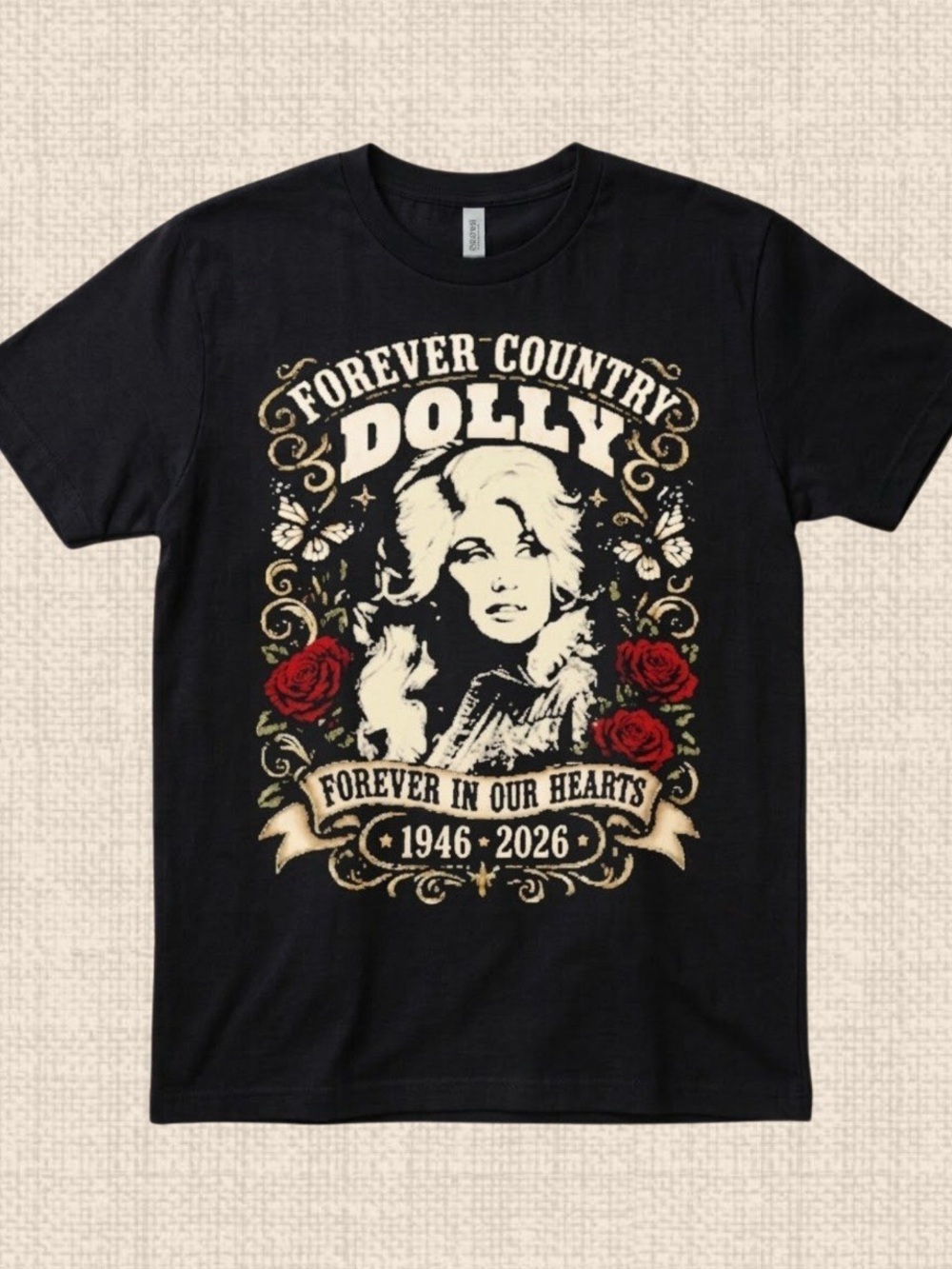 Forever Country Dolly Parton Graphic Tee - Black